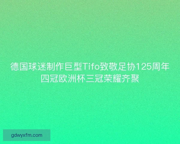 德国球迷制作巨型Tifo致敬足协125周年四冠欧洲杯三冠荣耀齐聚 德国球迷制作巨型Tifo致敬足协125周年四冠欧洲杯三冠荣耀齐聚