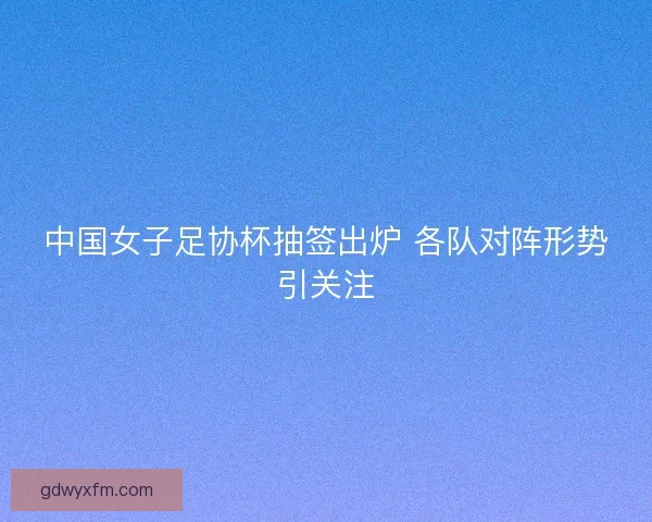 中国女子足协杯抽签出炉 各队对阵形势引关注