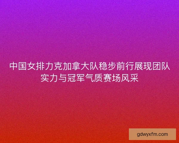 中国女排力克加拿大队稳步前行展现团队实力与冠军气质赛场风采